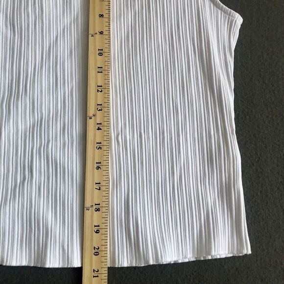 Madewell Tank Top Size XXS White Ribbed Cotton Blend Sleeveless Cropped Boatneck - Picture 6 of 16